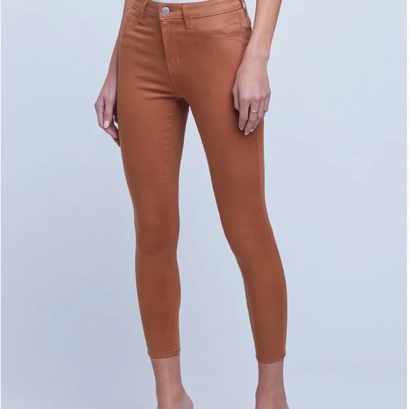 L'AGENCE Margo High Wasted Mocha Brown Coated‎ Jeans, 28 NWOT - Picture 13 of 16
